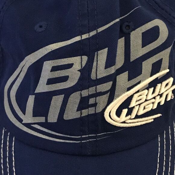 Bud Light Beer Blue & White Logo Baseball Hat - Picture 11 of 11